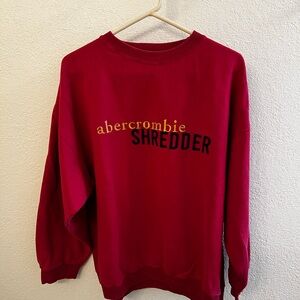 Abercrombie & Fitch Red 'Shredder' Crewneck Sweater (Size Medium)
